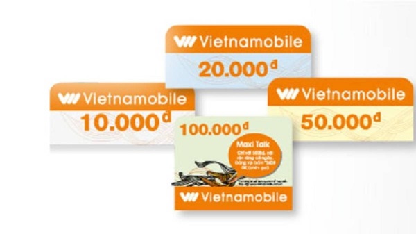 Thẻ cào Vietnamoblie miễn phí nhiều mênh giá như 100K, 200K, 500K