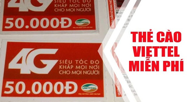 Thẻ Viettel 50k miễn phí - Nhận thẻ miễn phí chưa nạp!