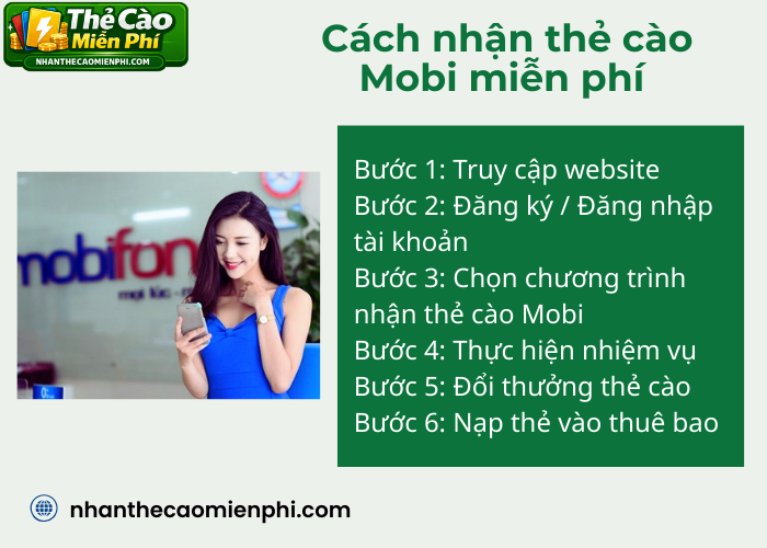 Các bước nhận thẻ cào Mobi miễn phí 