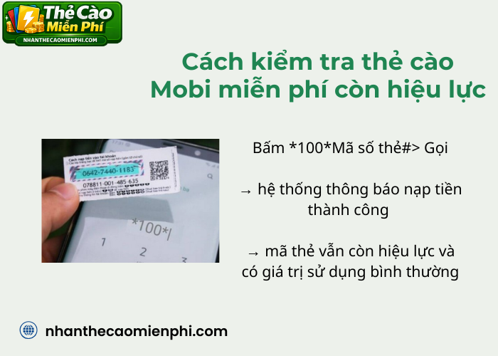 Hướng dẫn kiểm tra thẻ cào Mobifone miễn phí