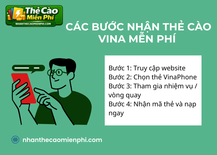 Các bước nhận thẻ cào Vina miễn phí 